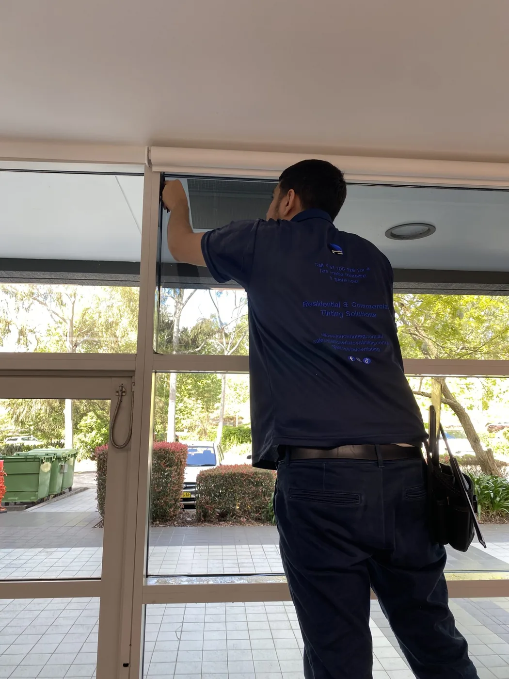 Completed window tinting install on a modern Sydney home facade